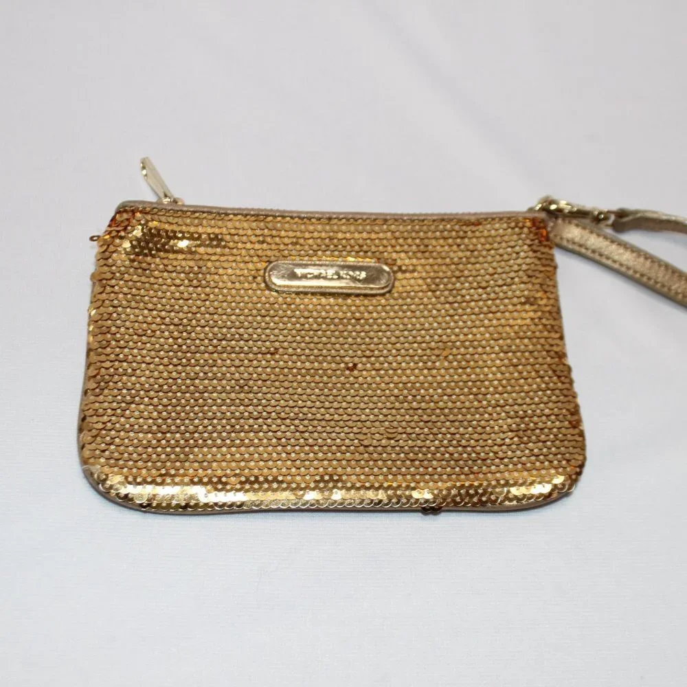MICHAEL Michael Kors Gold Leather Sequin Mini Handbag/Wristlet